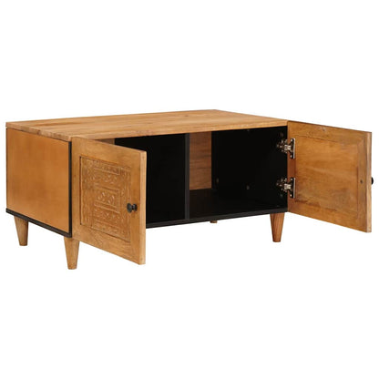 Salongbord Sofabord Brun Lysebrun med lagring 80 x 50 x 40 cm heltre mango