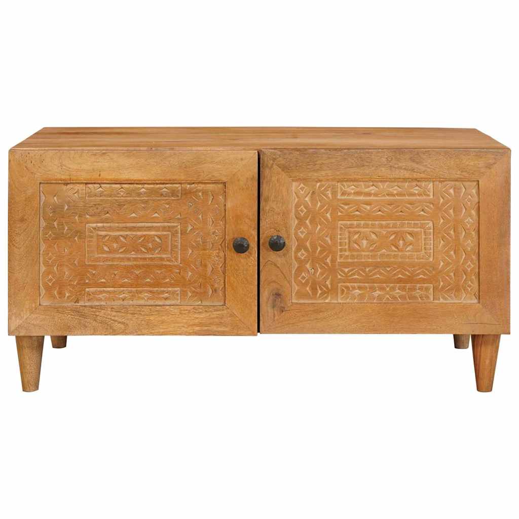 Salongbord Sofabord Brun Lysebrun med lagring 80 x 50 x 40 cm heltre mango