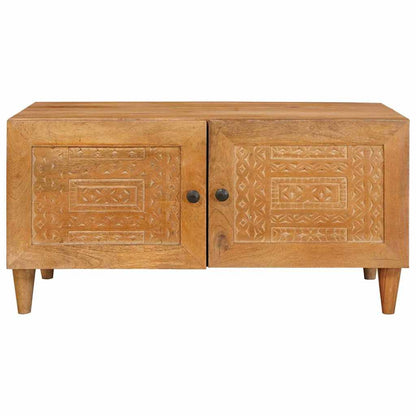 Salongbord Sofabord Brun Lysebrun med lagring 80 x 50 x 40 cm heltre mango