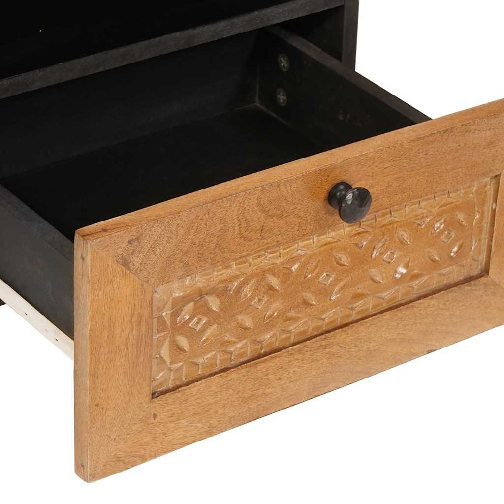 Nattbord Sengbord Brun Lysebrun med skuff 40 x 33 x 46 cm heltre mango