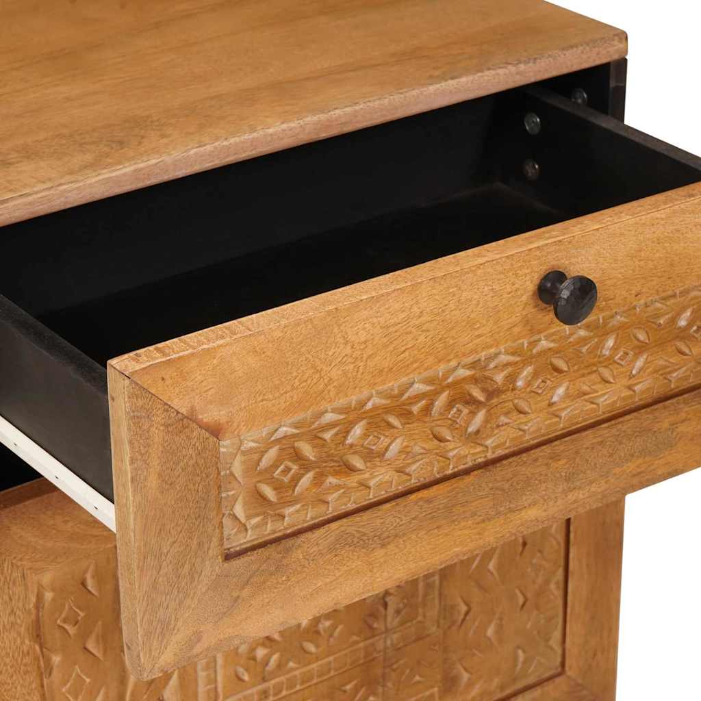 Nattbord Sengbord Brun Lysebrun med skuff 50 x 33 x 60 cm heltre mango