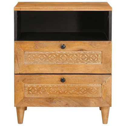 Nattbord Sengbord Brun Lysebrun med skuff 50 x 33 x 60 cm heltre mango