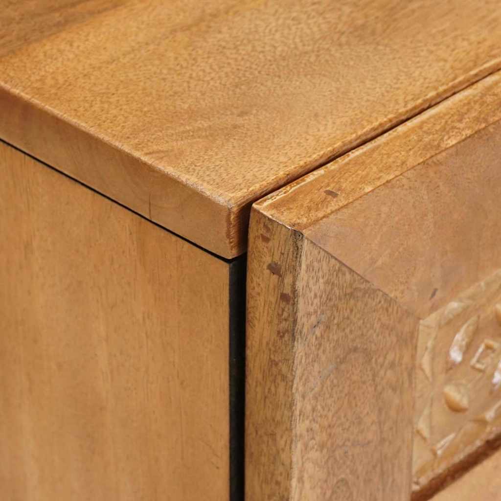 Nattbord Sengbord Brun Lysebrun med skuff 50 x 33 x 60 cm heltre mango