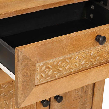 Nattbord Sengbord Brun Lysebrun med skuff 50 x 33 x 60 cm heltre mango