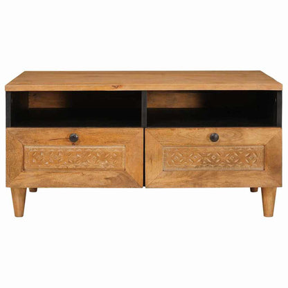 Salongbord Sofabord Tre med skuff Lysebrun 80 x 54 x 40 cm heltre mango