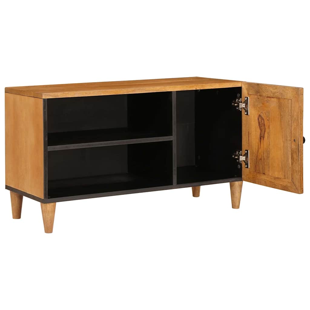 TV-Møbel Tre TV-Skap med hylle med dør Lysebrun 80 x 33 x 46 cm heltre mango