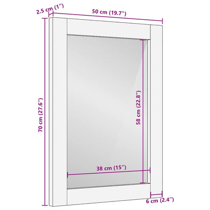 Veggspeil med Veggspeil Lysebrun 57 x 70 x 3 cm heltre mango