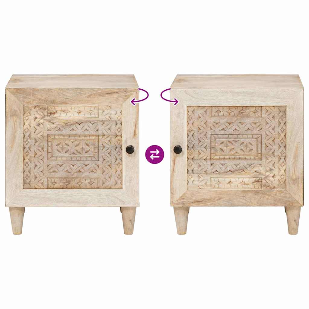 Nattbord Sengbord Tre Beige 40 x 33 x 46 cm heltre mango