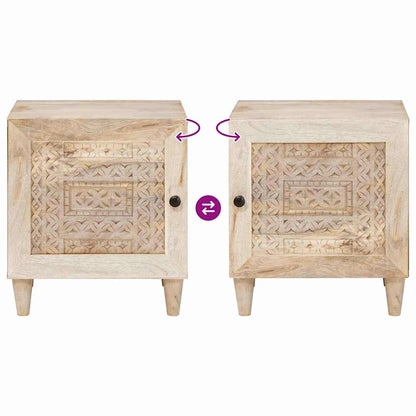 Nattbord Sengbord Tre Beige 40 x 33 x 46 cm heltre mango