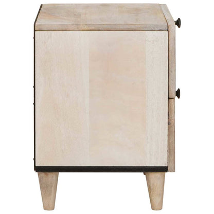 Nattbord Sengbord Tre med skuff Beige 40 x 33 x 46 cm heltre mango