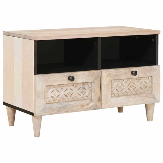 TV-Møbel Tre TV-Skap med skuff med hylle Hvit 70 x 33 x 46 cm heltre mango