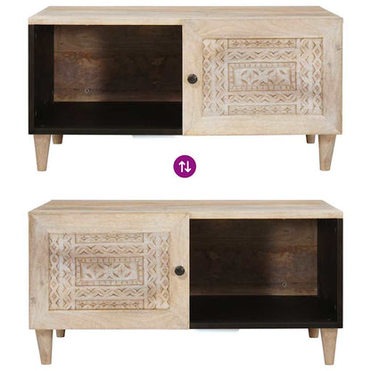 Salongbord Sofabord Tre med hylle med dør Beige 80 x 50 x 40 cm heltre mango