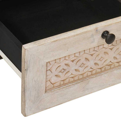 Nattbord Sengbord Tre med skuff Beige 40 x 33 x 46 cm heltre mango