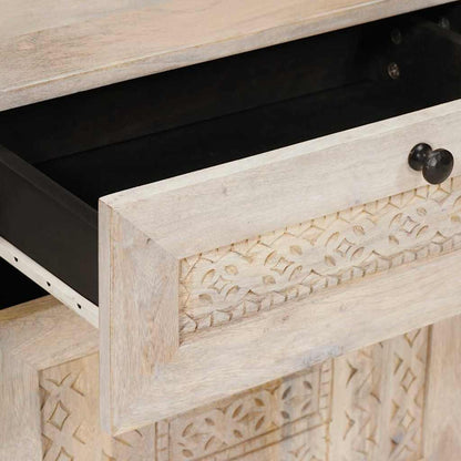 Nattbord Sengbord Tre med skuff med dør Beige 50 x 33 x 60 cm heltre mango