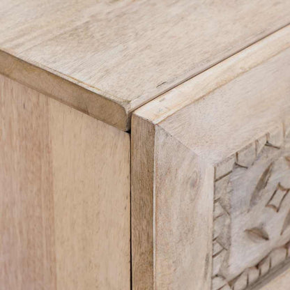 Nattbord Sengbord Tre med skuff Beige 50 x 33 x 60 cm heltre mango