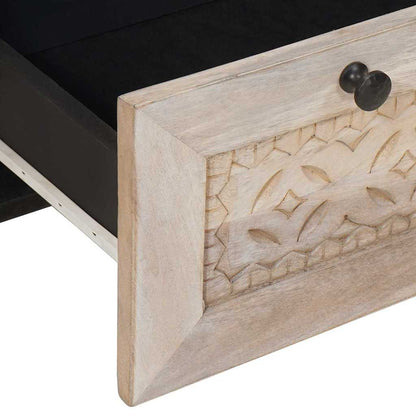 Nattbord Sengbord Tre med skuff Beige 50 x 33 x 60 cm heltre mango