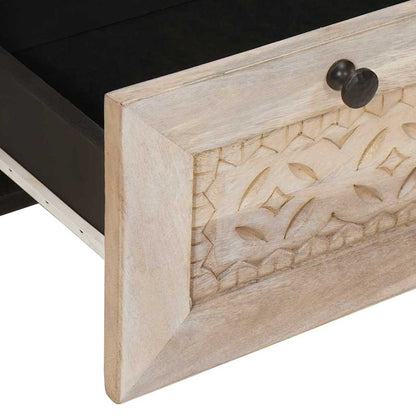 Nattbord Sengbord Tre med skuff med hylle Beige 50 x 33 x 60 cm heltre mango