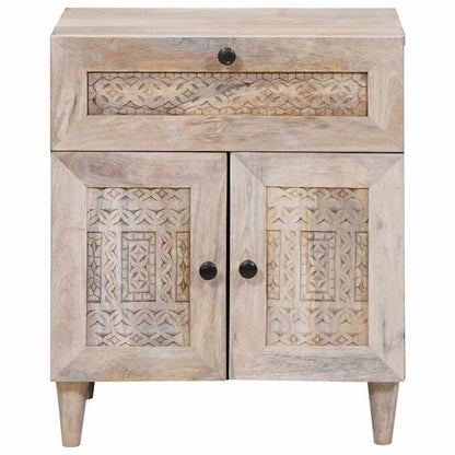 Nattbord Sengbord Tre med skuff med dør Beige 50 x 33 x 60 cm heltre mango