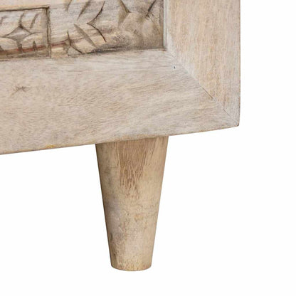 Salongbord Sofabord Tre med hylle med dør Beige 100 x 54 x 40 cm heltre mango