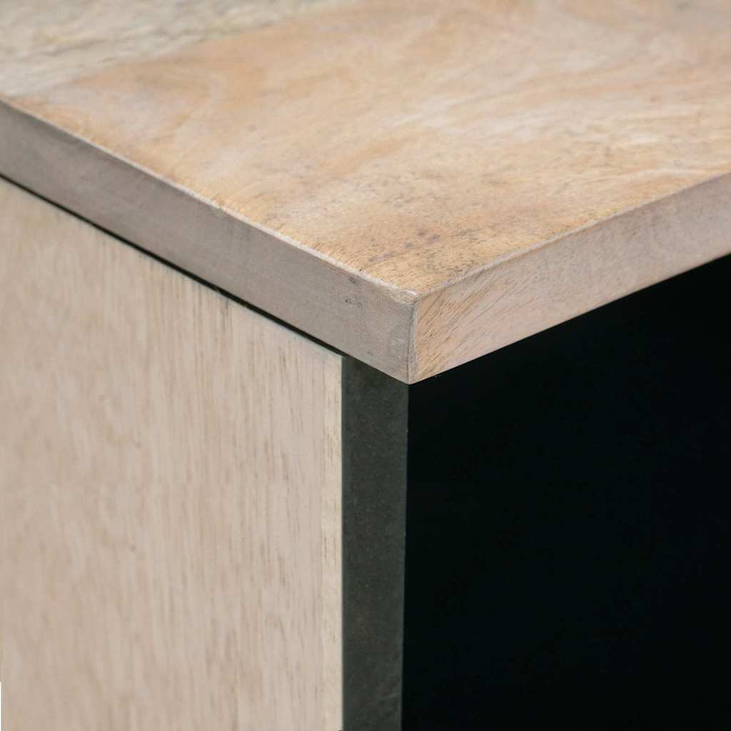 Salongbord Sofabord Hvit med skuff med hylle 80 x 54 x 40 cm heltre mango