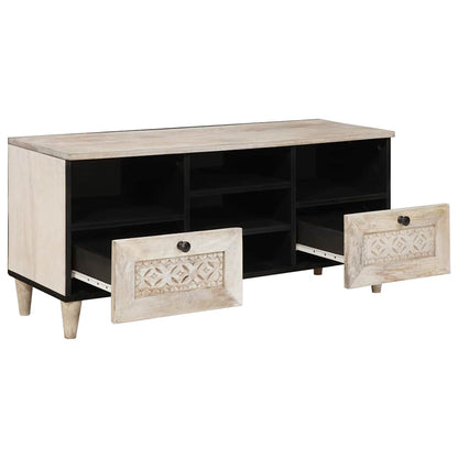 TV-Møbel Tre TV-Skap med skuff med hylle Hvit 100 x 33 x 46 cm heltre mango