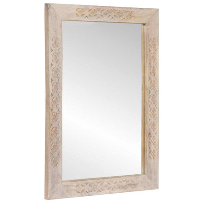 Veggspeil med Veggspeil Hvit 57 x 70 x 3 cm heltre mango
