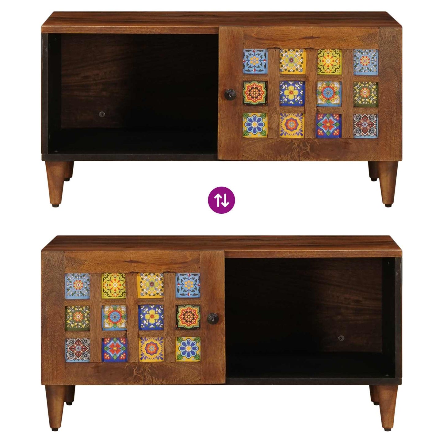 Salongbord Sofabord Brun 80 x 50 x 40 cm Massiv mango tre