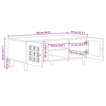 Salongbord Sofabord Brun 100 x 54 x 40 cm Massiv mango tre