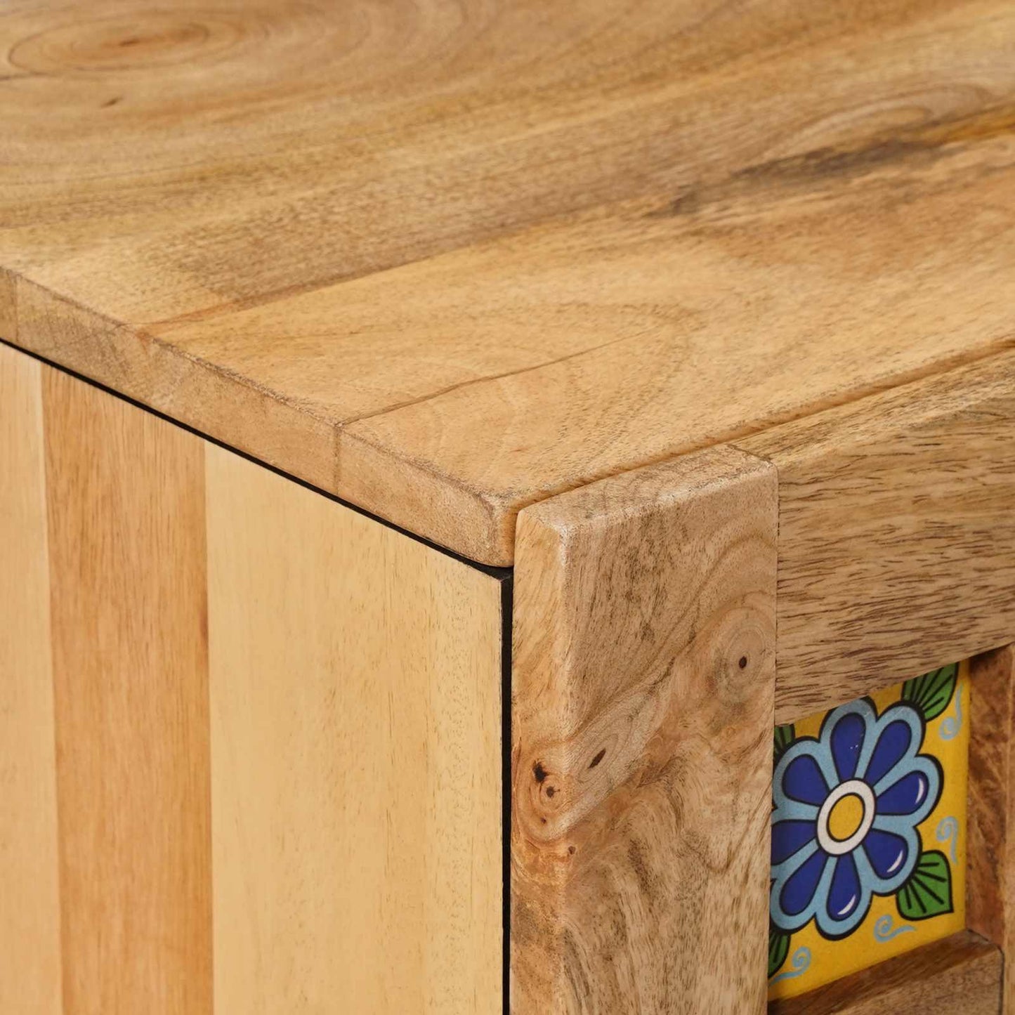 TV-skap med skuff Naturlig 105 x 33,5 x 46 cm Massiv mango tre