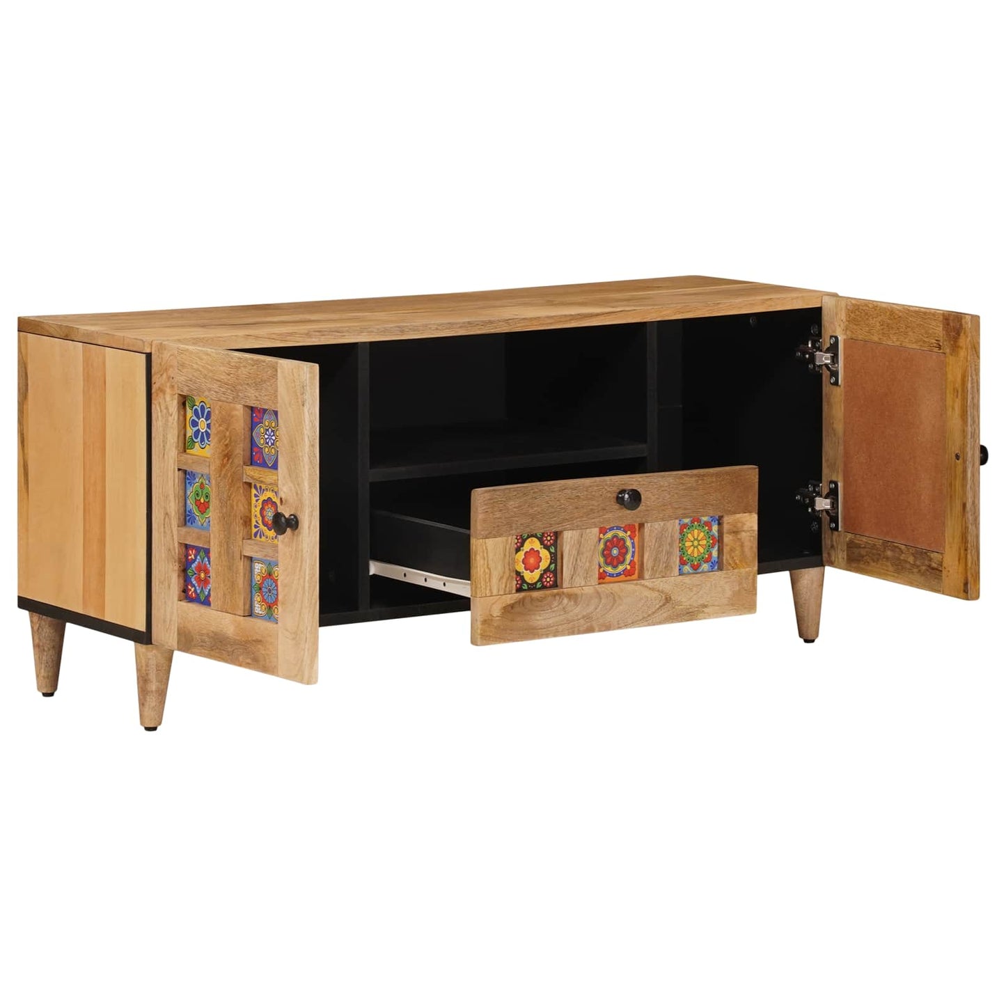 TV-skap med skuff Naturlig 105 x 33,5 x 46 cm Massiv mango tre