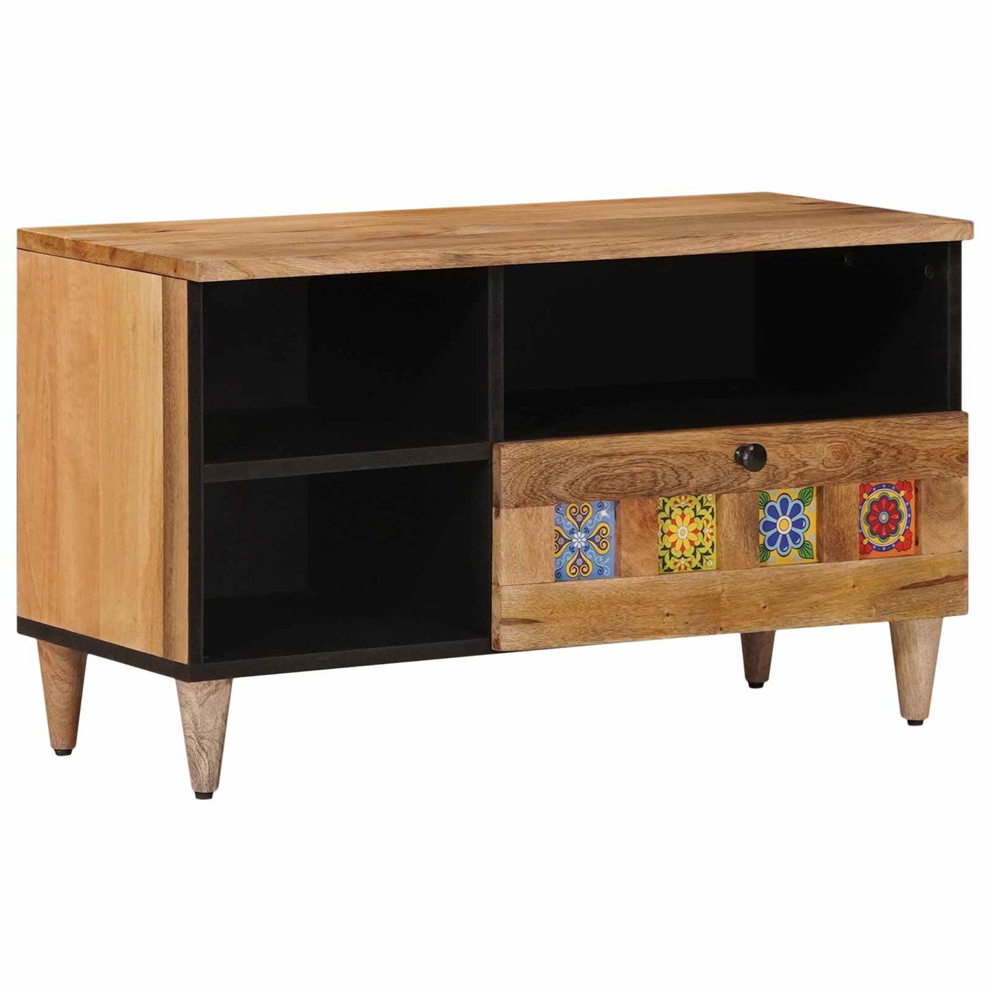 TV-skap med skuff Naturlig 80 x 33 x 46 cm Massiv mango tre