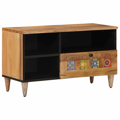 TV-skap med skuff Naturlig 80 x 33 x 46 cm Massiv mango tre