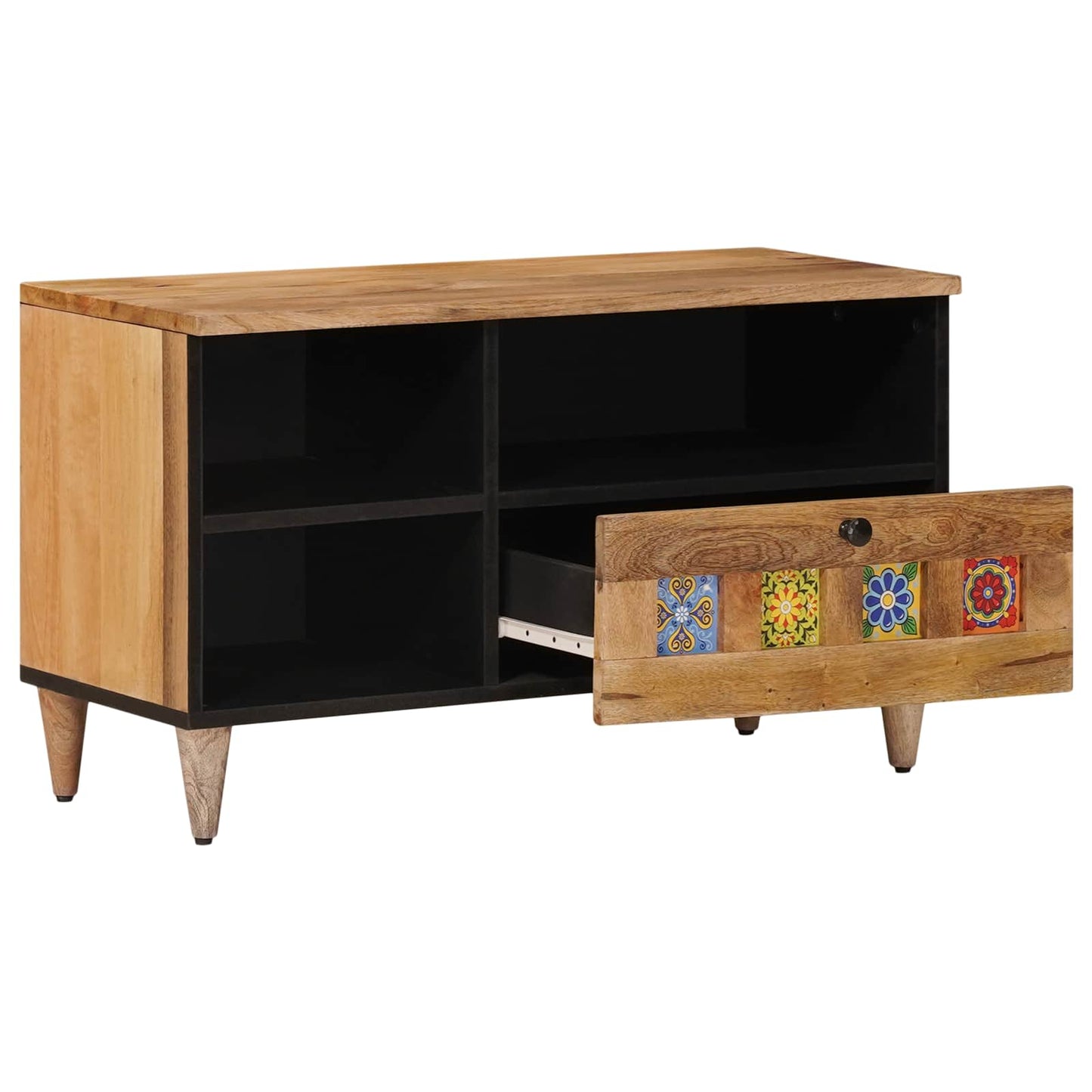 TV-skap med skuff Naturlig 80 x 33 x 46 cm Massiv mango tre
