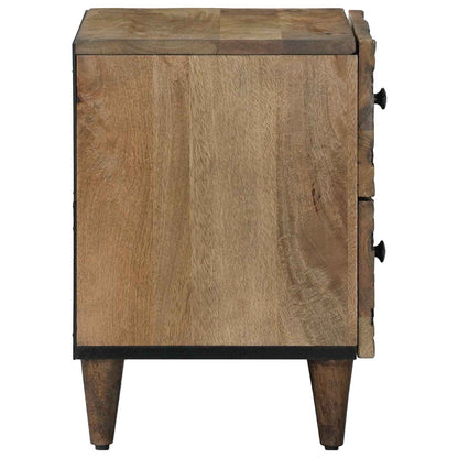 Nattbordskap 2 pcs Brun 40 x 33,5 x 46 cm Massiv mango tre