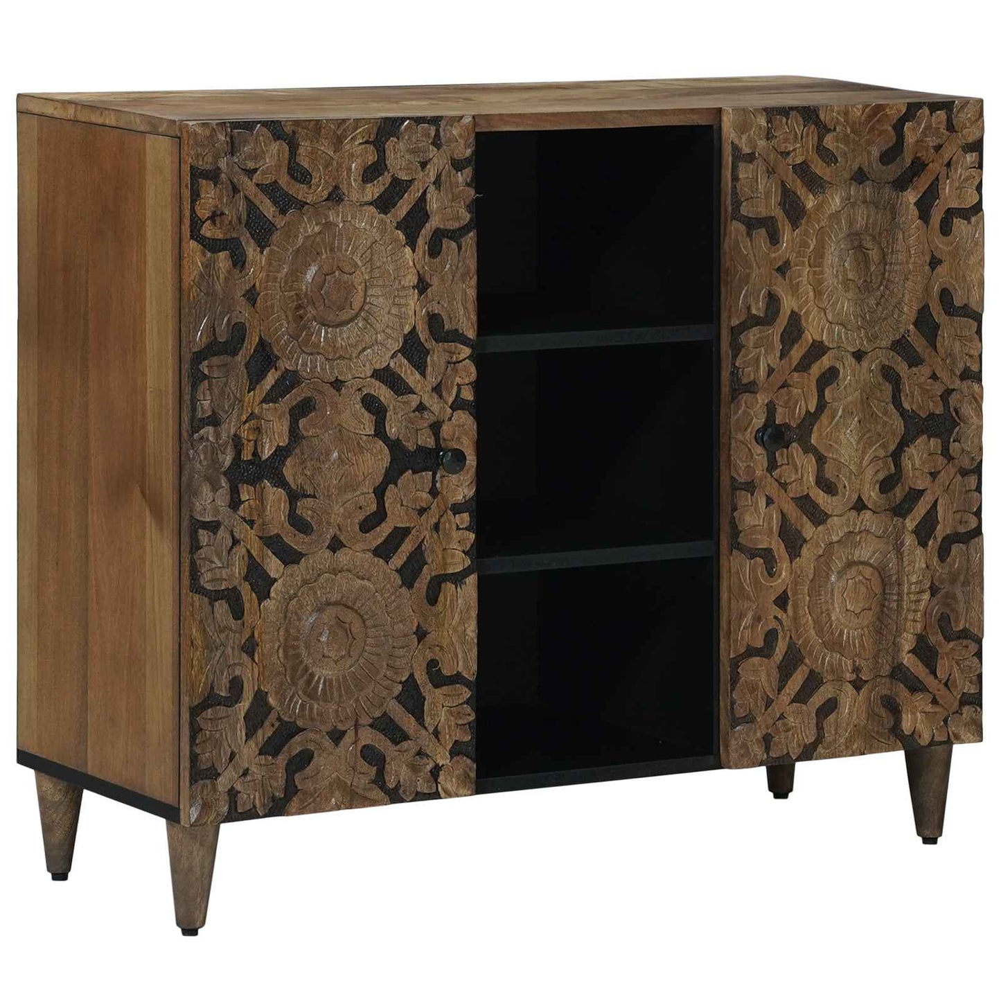 Serviesskap med hylle Brun 90 x 33,5 x 75 cm Massiv mango tre