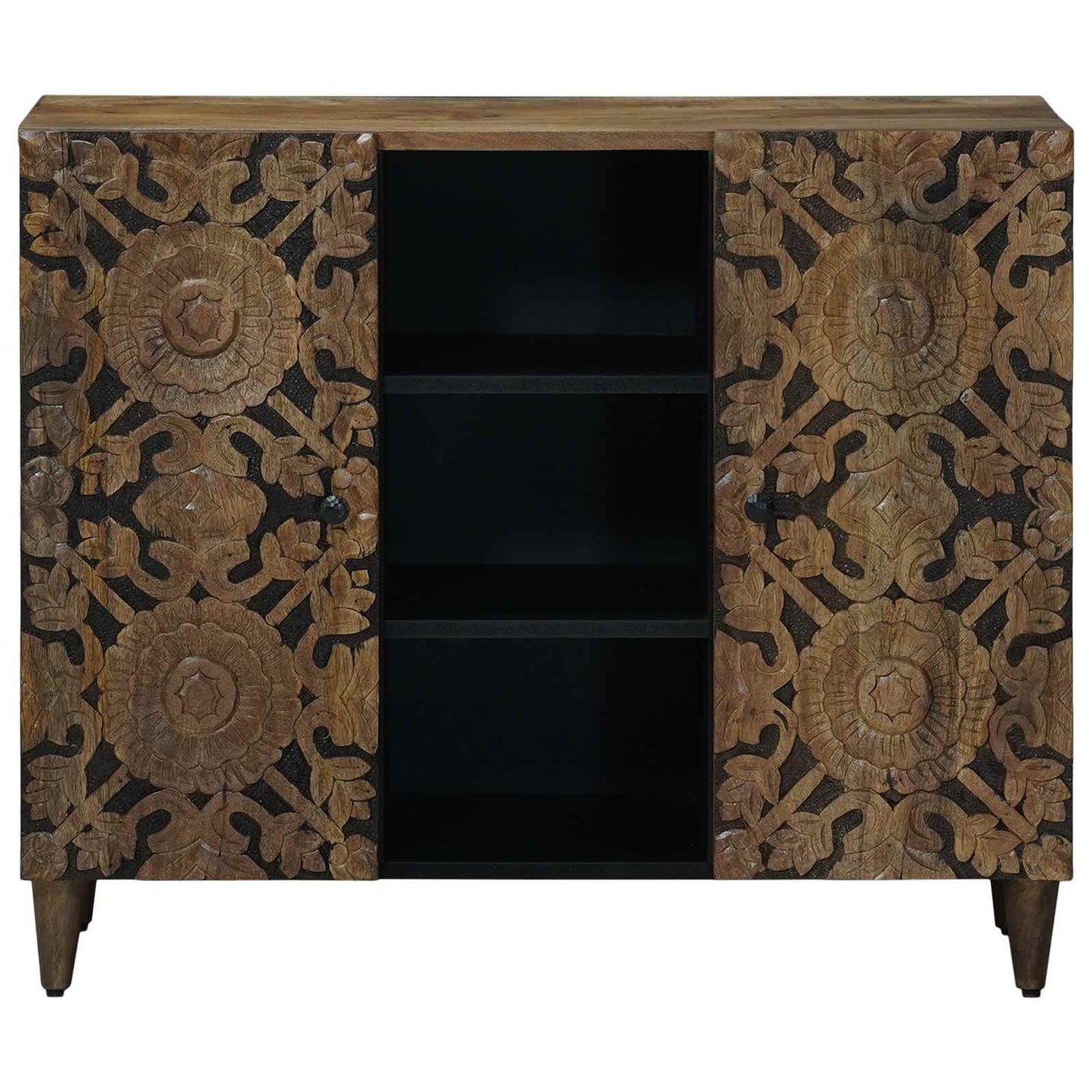 Serviesskap med hylle Brun 90 x 33,5 x 75 cm Massiv mango tre