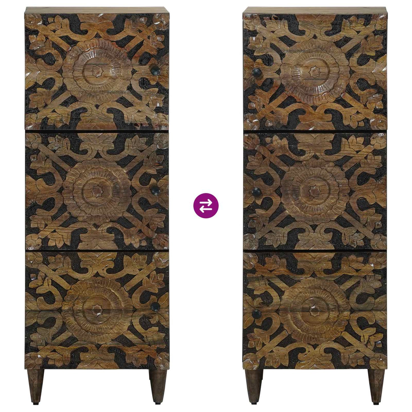 Høyt brett med hylle Brun 40 x 33,5 x 110 cm Massiv mango tre