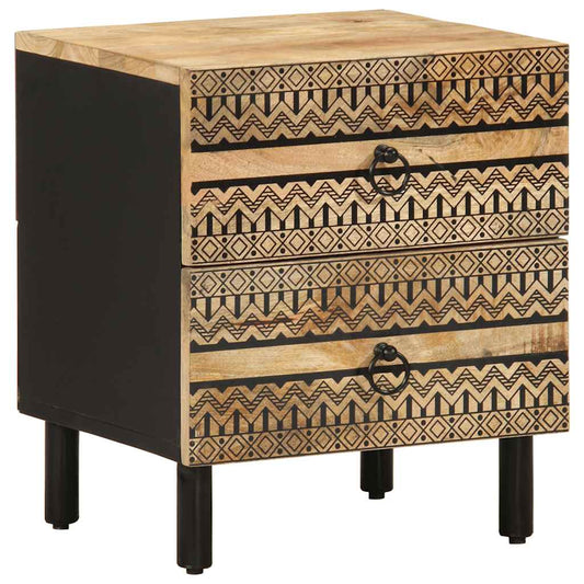 Nattbord Sengbord Svart 40x33,5x46 cm heltre mangotre