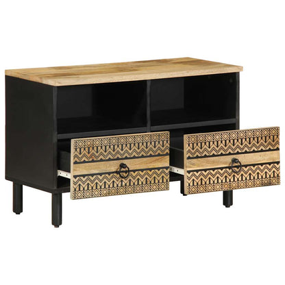 TV-Møbel Svart Tv-benk 70x33,5x46 cm grovt heltre mangotre