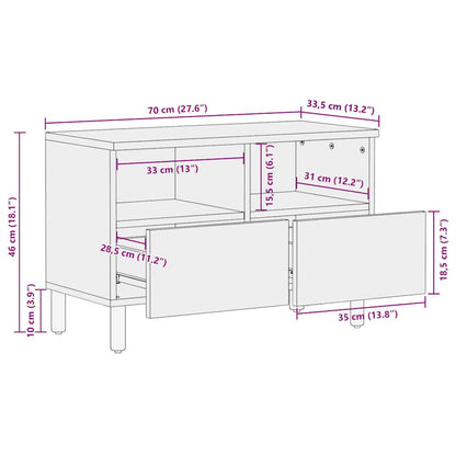 TV-Møbel Svart Tv-benk 70x33,5x46 cm grovt heltre mangotre