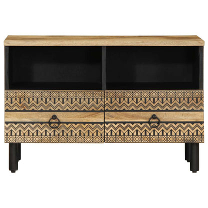 TV-Møbel Svart Tv-benk 70x33,5x46 cm grovt heltre mangotre