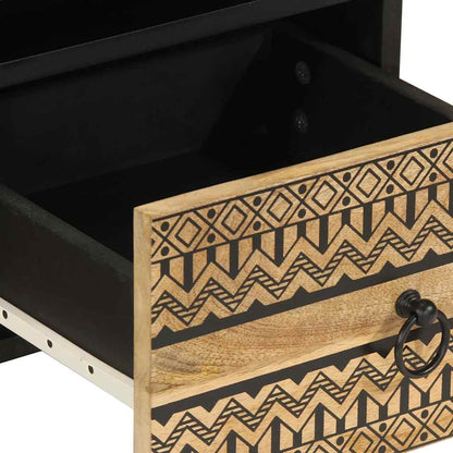 TV-Møbel Svart Tv-benk 70x33,5x46 cm grovt heltre mangotre
