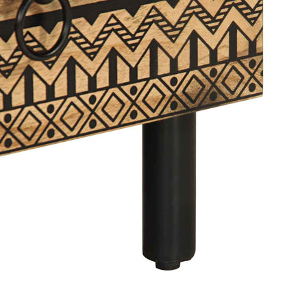 TV-Møbel Svart Tv-benk 70x33,5x46 cm grovt heltre mangotre