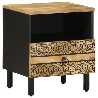 Nattbord Sengbord Svart 40x33x46 cm heltre mangotre