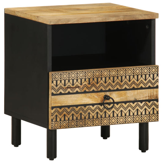Nattbord Sengbord Svart 40x33x46 cm heltre mangotre