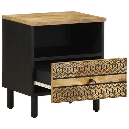 Nattbord Sengbord Svart 40x33x46 cm heltre mangotre