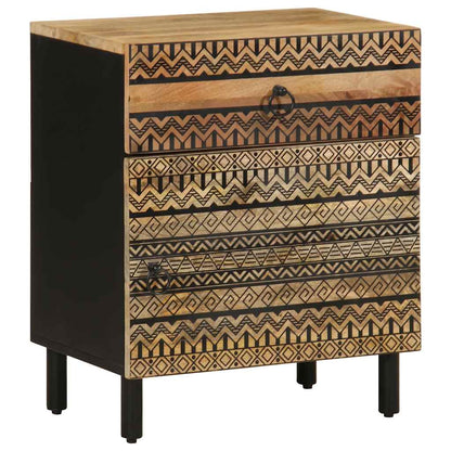 Nattbord Sengbord Svart 50x33x60 cm heltre mangotre