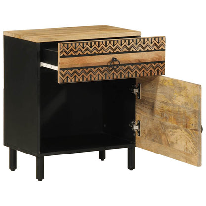 Nattbord Sengbord Svart 50x33x60 cm heltre mangotre