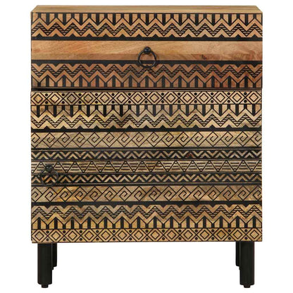 Nattbord Sengbord Svart 50x33x60 cm heltre mangotre