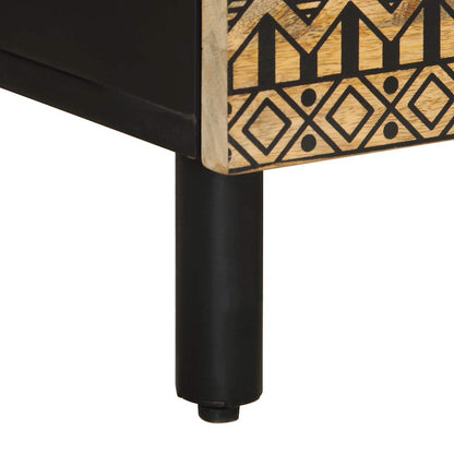 Nattbord Sengbord Svart 50x33x60 cm heltre mangotre
